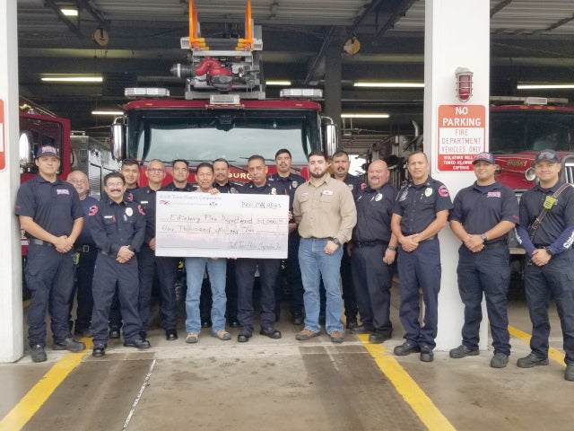 Edinburg Volunteer Fire Department check presentation