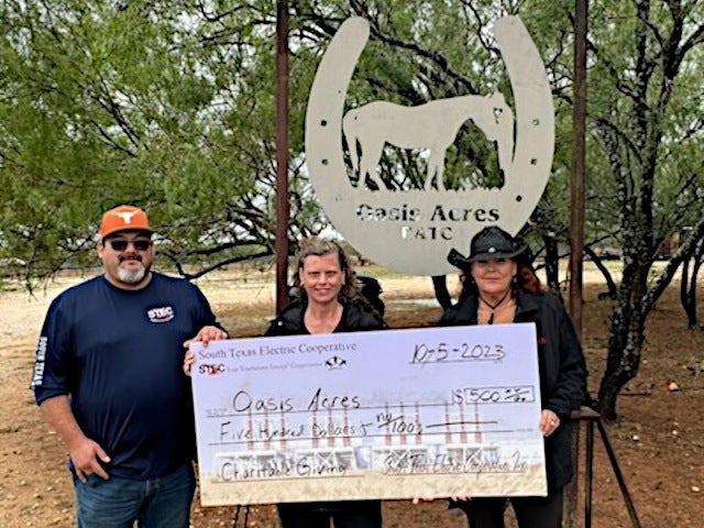 Oasis Acres check presentation