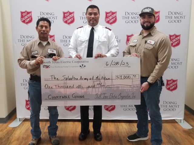 Salvation Army of McAllen check presentation