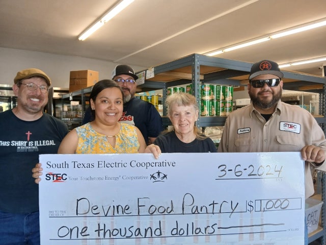 Devine Food Pantry Ministry check presentation