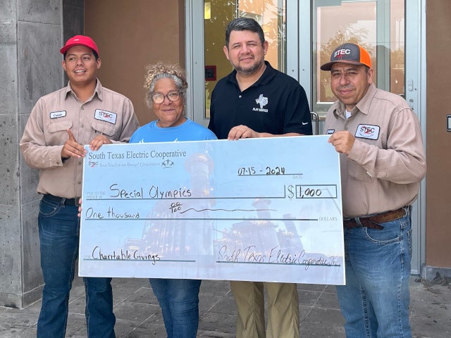 Special Olympics check presentation